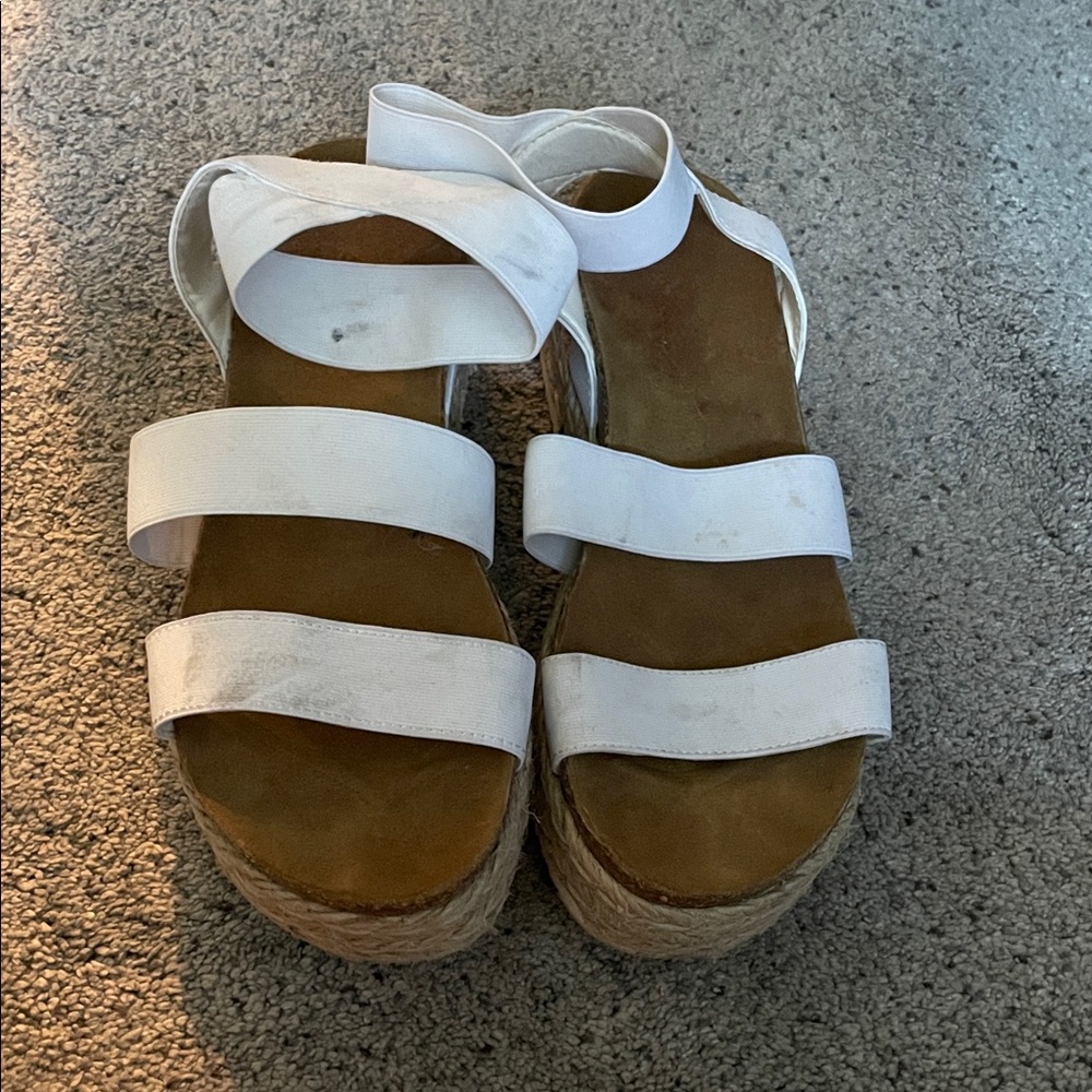 White Strappy Platform Sandals